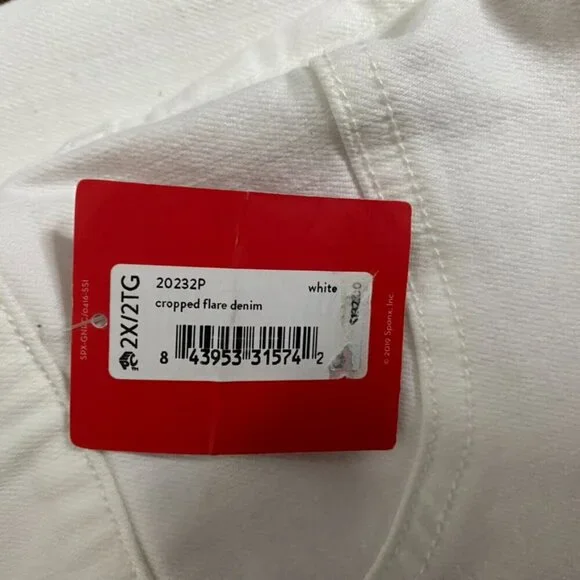 Spanx Cropped flare white pants size 2X women's wide elastic waist NWT - Picture 7 of 9